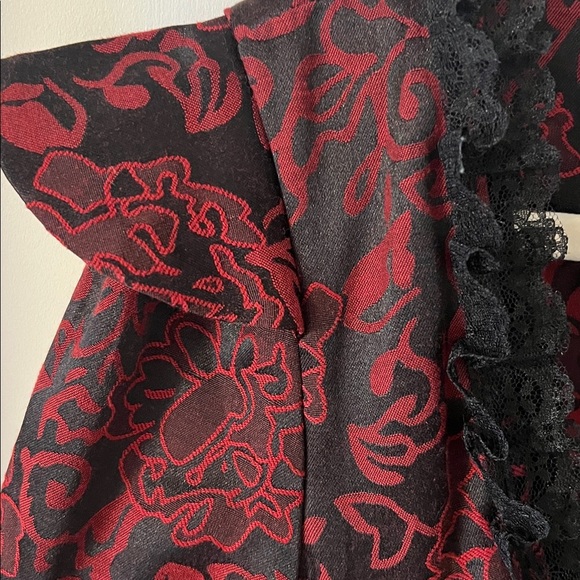 NEW H&R Red Floral Gothic Steampunk Corset Jacket & Matching Swingdress Size 14 - Picture 9 of 16